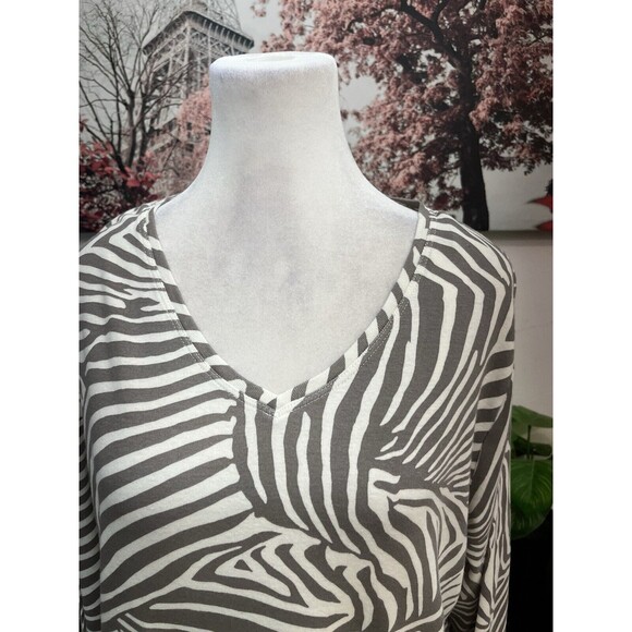 Chico’s Women’s Top Blouse Size 3 (XL) V Neck Stretch Long Sleeve Cotton - Picture 3 of 9